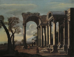 Architectural capriccio with figures